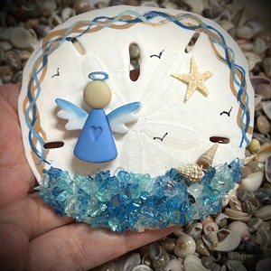 Angel Ornament, Table Sitter, Sand Dollar, Nautical Decor, Gifts for Her, Personalized, Beach Remembrance,Religious, Starfish, Outer Banks