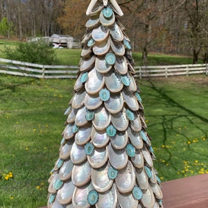 Abalone Tree, Gifts for Her, Rustic Coastal, Nautical Beach, Outer Banks, Holiday Item, Handcrafted Christmas, Seashell Art, Wedding