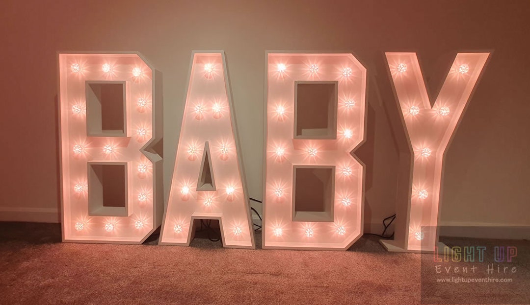 Baby Light up Letters Large Letter Lights Etsy