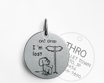 Hundemarke mit Gravur - Dog Tag, Personalisiert mit Name, ID Tag Namensschild für Halsband - Anhänger Marke für Hunde, Welpen & Katzen, 003