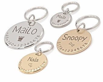 Dog tag met gravure - dog tag, gepersonaliseerd met naam, ID tag naamtag voor halsband - tag tag voor honden, puppies & katten, 001