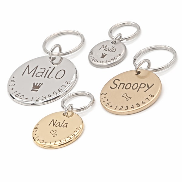 Dog ID Tag for Collar  - Tags For Dogs, Puppies & Cats  - Dog Tags Personalized for Pets with Name, Symbol, Phone Number, 001