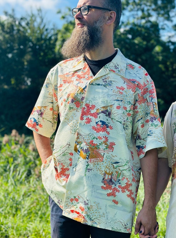 Creamwhite,MomijiHawaiian shirt/Size:3LFor Men,For Women,Japanese kimono,Japan unisexese Clothing,unisex,Japanese Gifts,Original Creamwhite,MomijiHawaiian shirt/Size:3LFor Men,For Women,Japanese kimono,Japan unisexese Clothing,unisex,Japanese Gifts,Original