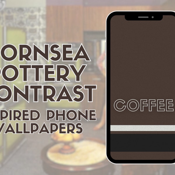 Vintage Hornsea Pottery Contrast Brown Inspired Phone Wallpaper | iPhone, Samsung, Android Wallpaper