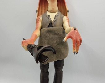 Vintage Jar Jar Binks 12"Elektronische Figur Star Wars Hasbro 1999 Tested Works