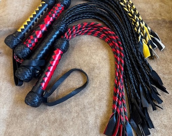 Handmade Spanking Flogger Cat O Nine Real Genuine Leather