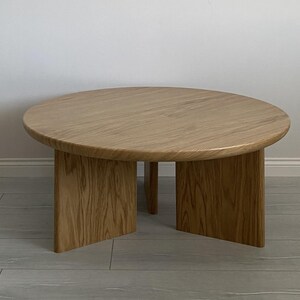 Unique Split, Modern, Minimalist, Round Coffee Table – Solid Oak Wood Nesting Tables by NaturelTouch, Handmade Solid Wood Accent Table