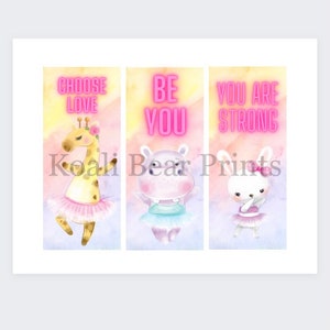 Ballet Animal Bookmarks - Digital Download Printable