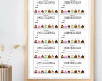 Poop Emoji Potty Training Reward Punch Card (Digital Download)