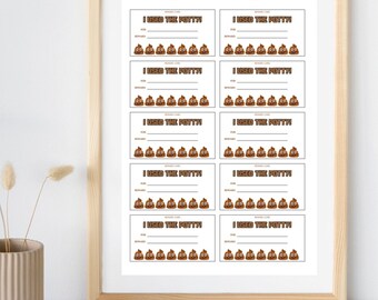 Poop Emoji Potty Training Reward Punch Card (Digital Download)