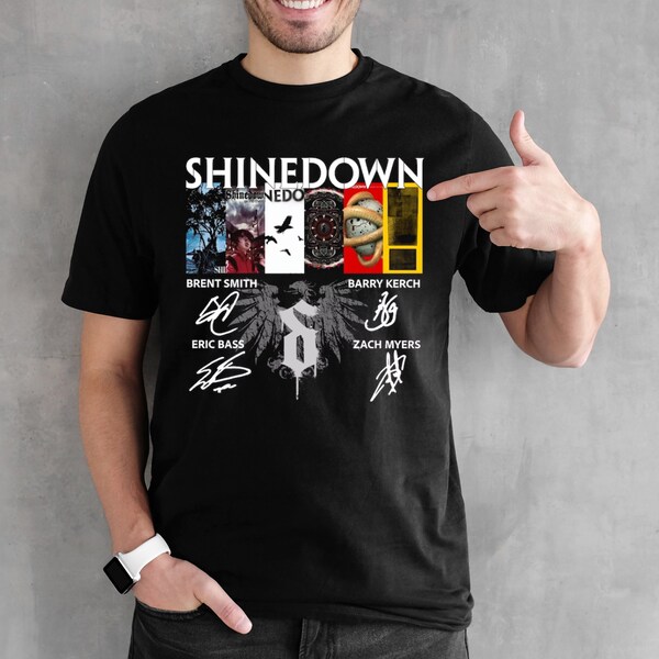 Shinedown Band Signatures Graphic Shirt, Shinedown Rock Band Tour Shirt, Shinedown 2023 Tour Merch, Shinedown Band Fan Shirt, Shinedown Tee
