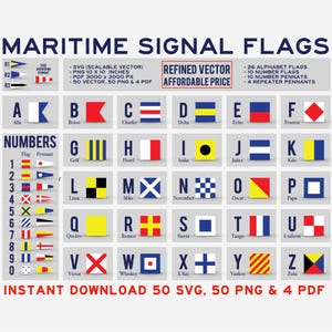 Pacote SVG de Bandeiras de Sinalização Marítima Internacional, Sinais Náuticos, Alfabeto de Bandeiras PNG, Bandeiras de Barcos