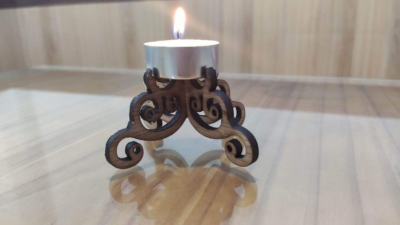 Tee light candle holder simple design, laser cut svg