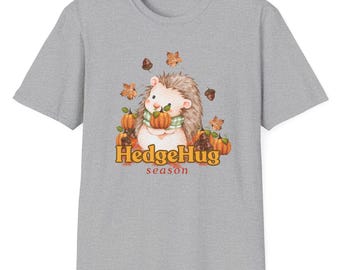 Autumn Hedgehog T-Shirt: Pumpkin HedgeHug Season Unisex Tee
