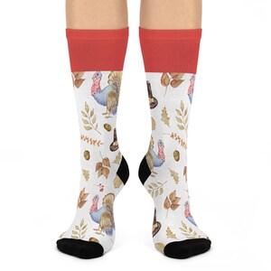 Thanksgiving Crew Socks: Cushioned Holiday Comfort, Vibrant Print