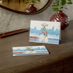 Tarjeta de felicitación de pingüino de felices fiestas
