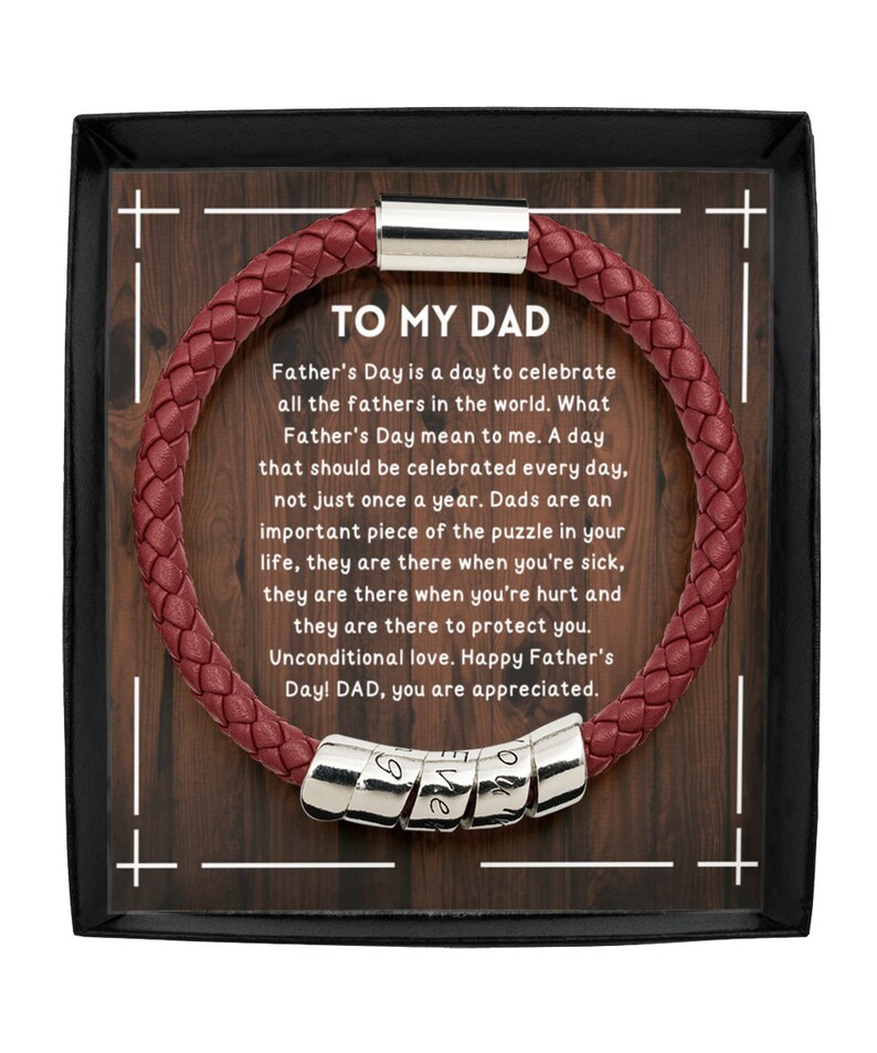 Father's Day Bracelet and Heartfelt Message Card Gift for Him, I Love ...