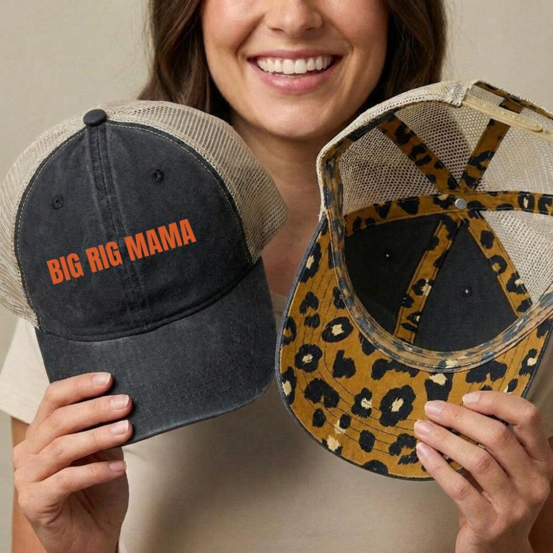 Big Rig Mama Embroidered Cap | Women's Mesh Back Hat | Truck Driver Mom ...