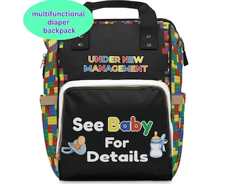 Mochila para fraldas de bebê em nylon colorido: Bolsa de viagem funcional