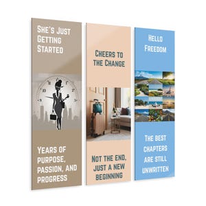 Retirement Triptych Acrylic Prints: Modern Inspirational Wall Art