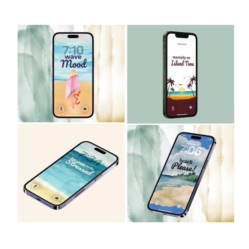 Funny Coastal Lock Screen Wallpaper Bundle | iPhone & Android – Volume ...