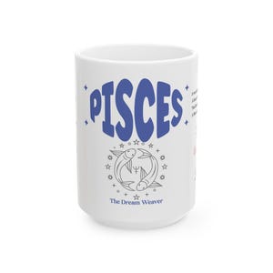 Pisces Zodiac Ceramic Mug - Constellation Astrology Tea Cup, Horoscope Coffee Mug, Celestial Sign Drinkware, Birthday Gift Idea