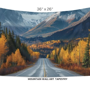 Long road mountain wall tapestries