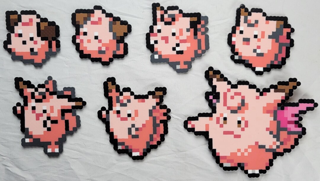 Cleffa, Clefairy, & Clefable Perler Menu Icon - Etsy