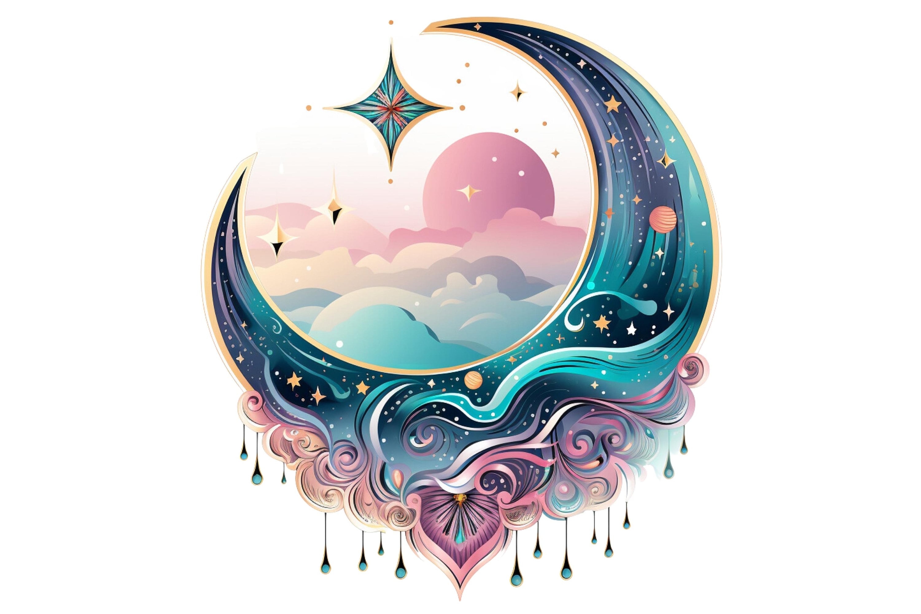 28 Ethereal Moons SVG Files for Bohemian and Witchy Crafts ...