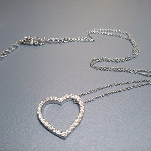 Monet Chain Necklace with Heart Pendant | Silver Tone Monet Necklace | Necklace for Women