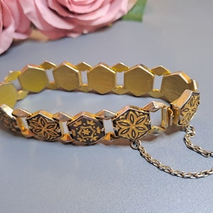Vintage Damascene Toledo Bracelet | Vintage Gold-plated Bracelet | Vintage Woman Jewelry