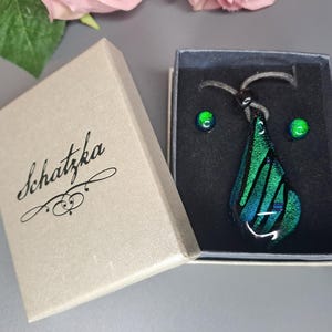 Unique & Handmade Murano Glass Pendant and Earrings Jewelry Set | Murano Glass Jewelry