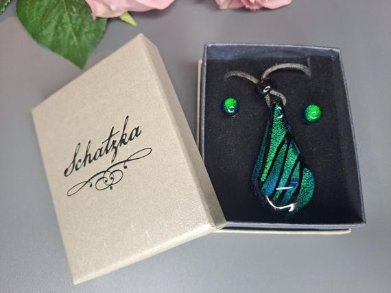 Unique & Handmade Murano Glass Pendant and Earrings Jewelry Set | Murano Glass Jewelry
