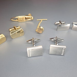 Vintage Cufflinks Lot | Elegant Cufflinks | Gold Tone Cufflinks | Silver Tone Cufflinks | +2 Gift: Tie Clips & Tie Pin