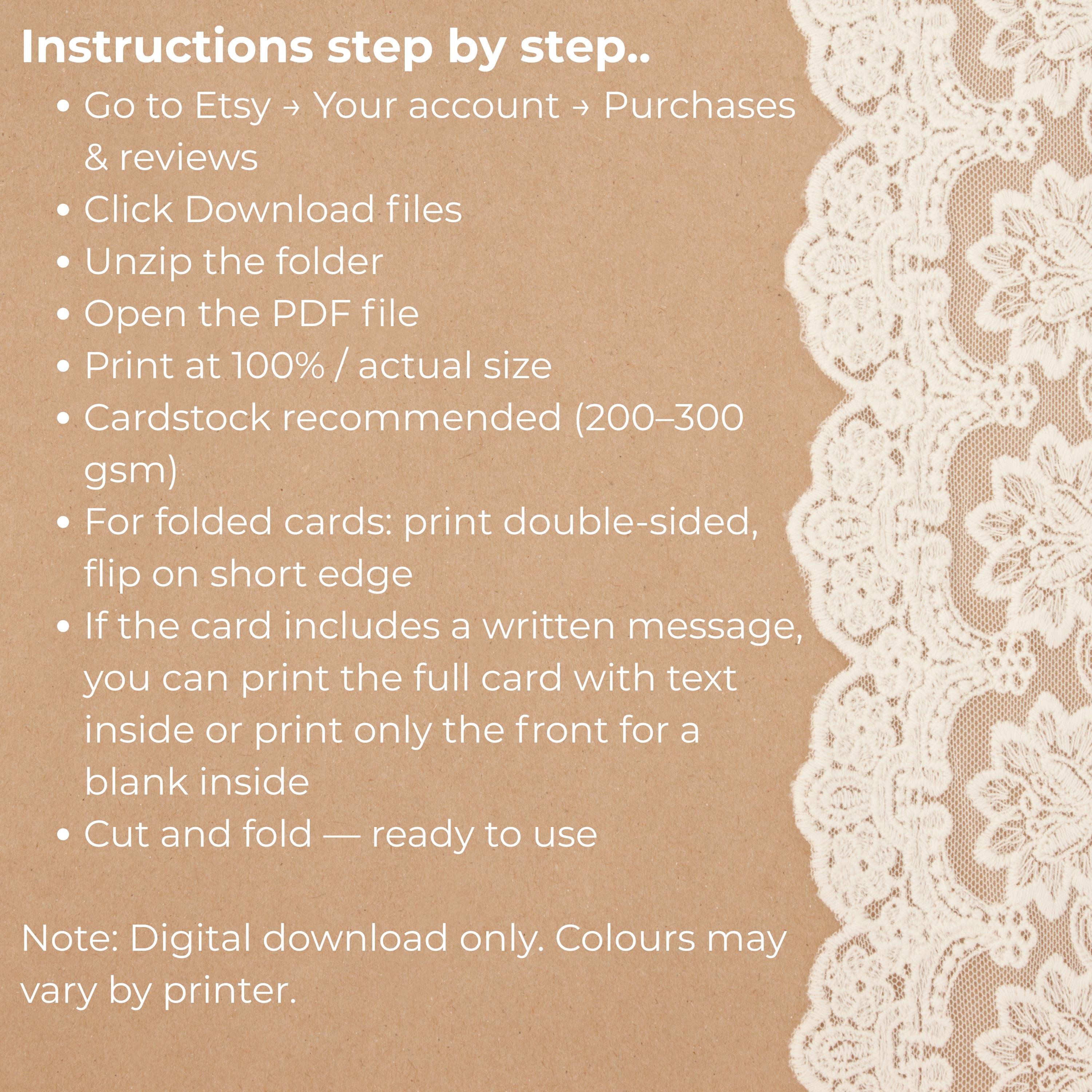 Printable Card Bundle – 20 Instant Greeting Cards PDF Easy Download ...