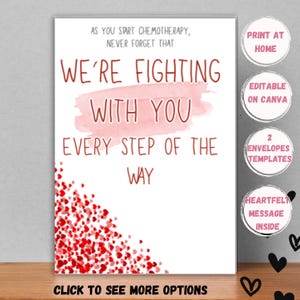 Je pense à vous carte cancer commencez chimiothérapie radiothérapie guérissez bientôt combat avec vous amitié message motivant carte imprimable