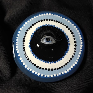 Evil Eye Incense and Jewelry Holder - Handmade Ceramic Home Decor for Protection and Style