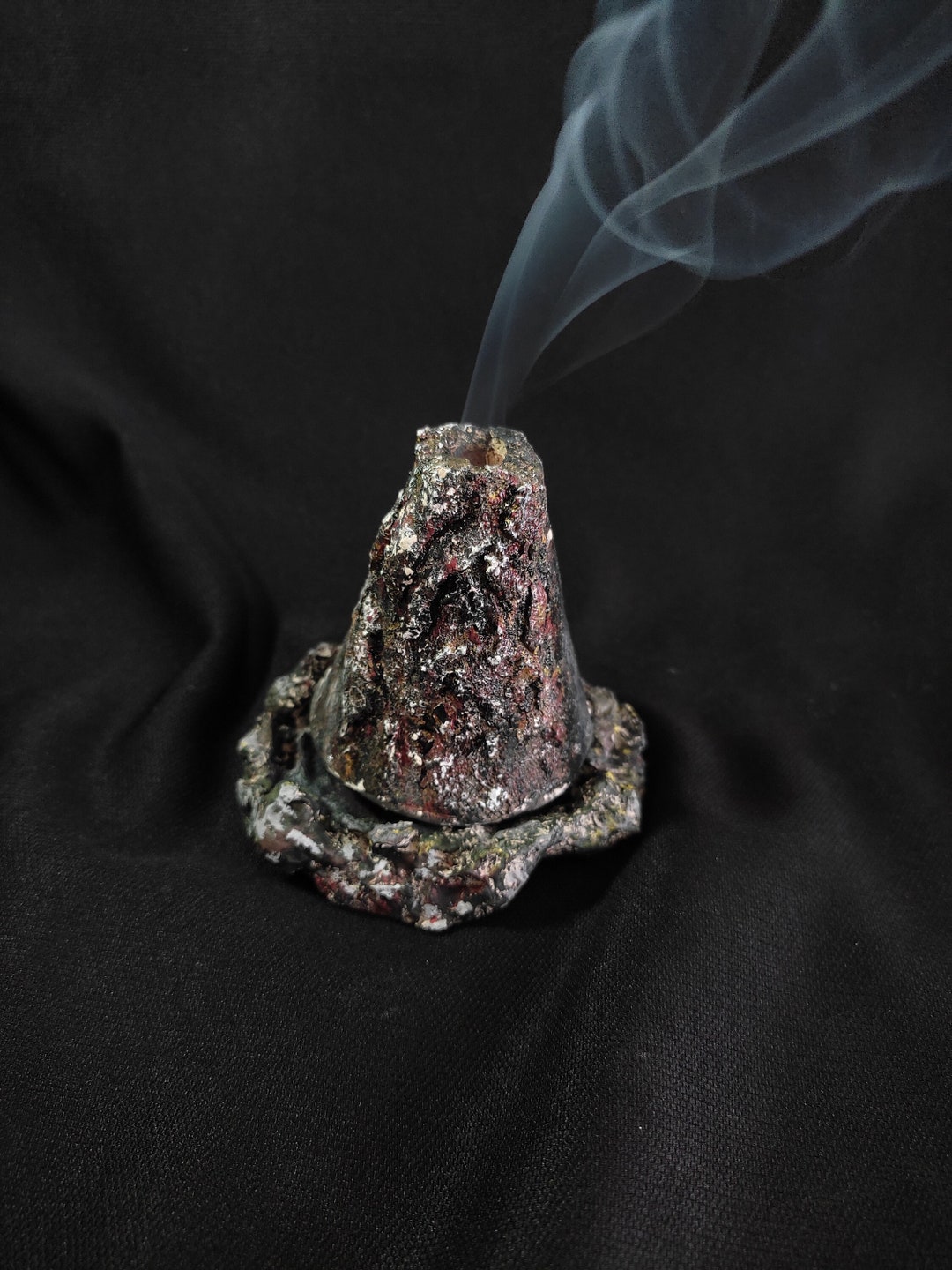 Volcano Incense Burner With Dish Handmade Ceramic Volcano Etsy