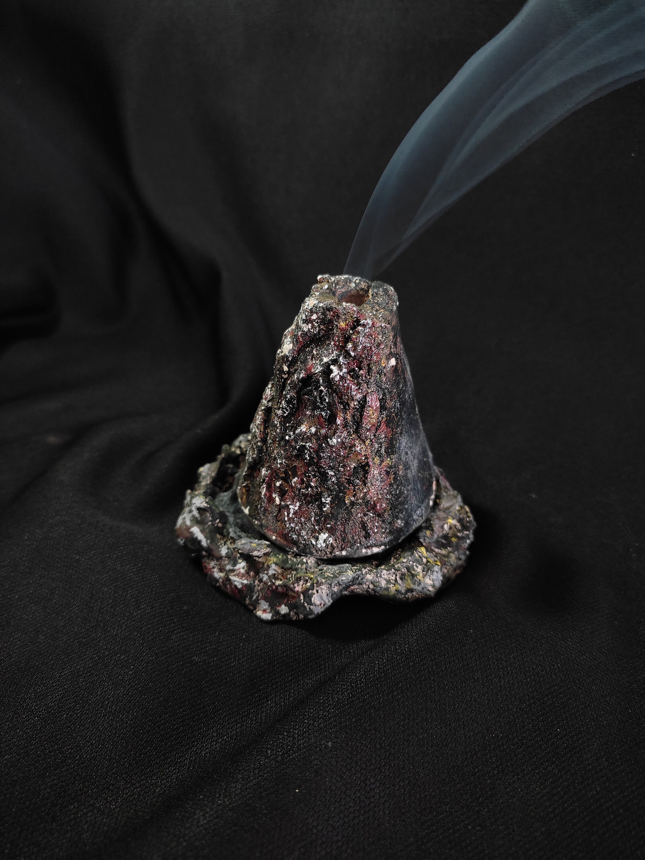 Volcano Incense Burner With Dish Handmade Ceramic Volcano Etsy