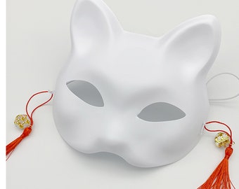 1 Pièce Masque De Chat Blanc Diy, Masque D'animaux Pour Enfants Et Adultes,  Costume De Jeu De Rôle Peint Pour Fête D'halloween