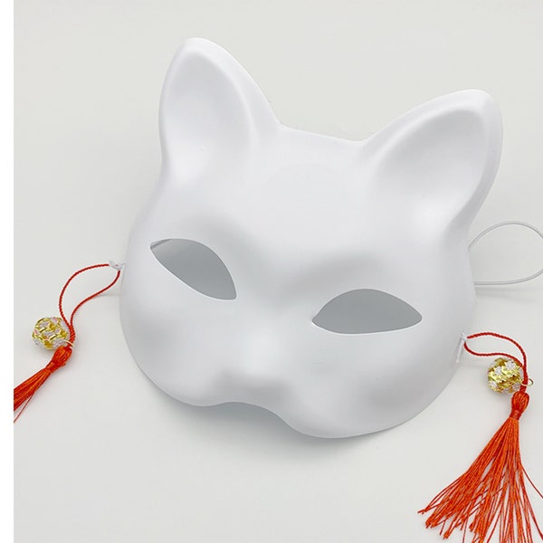 Masque peint à la main. Masque de renard, jeu de rôle de masque de renard, costume de masque de renard, masque de masque blanc DIY, masque de fête