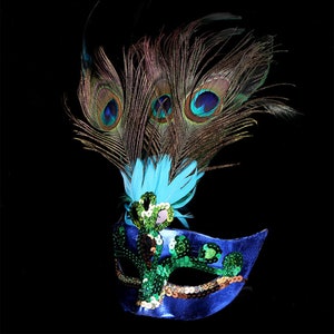 Couple mask, mask feather, Venice couple mask, peacock feather mask, masquerade ball