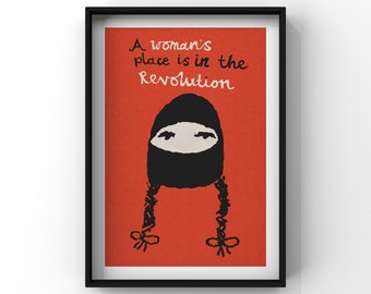 Cartel zapatista El lugar de la mujer está en la Revolución, revolución, feminista, México, A1-A4, papel giclée mate grueso, Goldsmid Road Studio