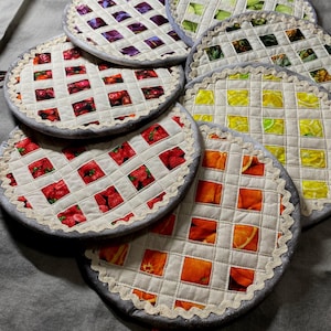 Fruit Pie  Hot Pad/ Potholder with matching loop (9" diameter)