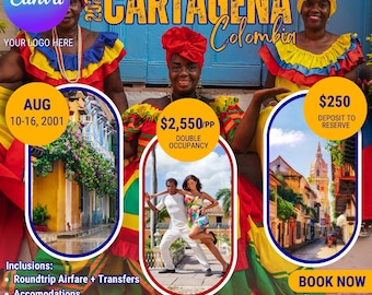 Cartagena Colombia Travel Flyer Template