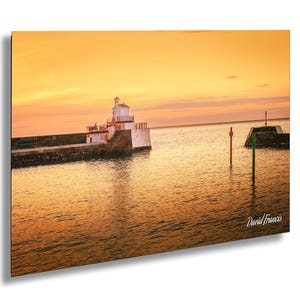Sunrise at Arbroath Harbour in Angus, Scotland. Fishing Town Photo, Arbroath Smokies. Coastal Decor Print, Maritime Heritage Canvas Wall Art