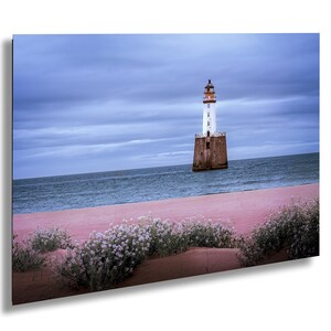 Rattray Head Lighthouse in Aberdeenshire, Scotland. Coastal Serenity with Wildflowers next to the North Sea a Photographic Wall Art Gift.