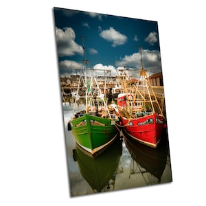 Arbroath Harbour Fishing Boats - Vibrant Maritime Scene Angus, Scotland. Queensberry and Marigold Reflections - Coastal Photography Wall Art