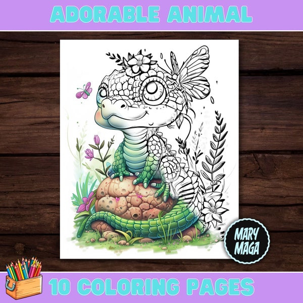 Adorable Animals Coloring Pages, Animal Combinations In A Fantasy World, Cute Animals For Adults And Teens - Digital Download - PDF