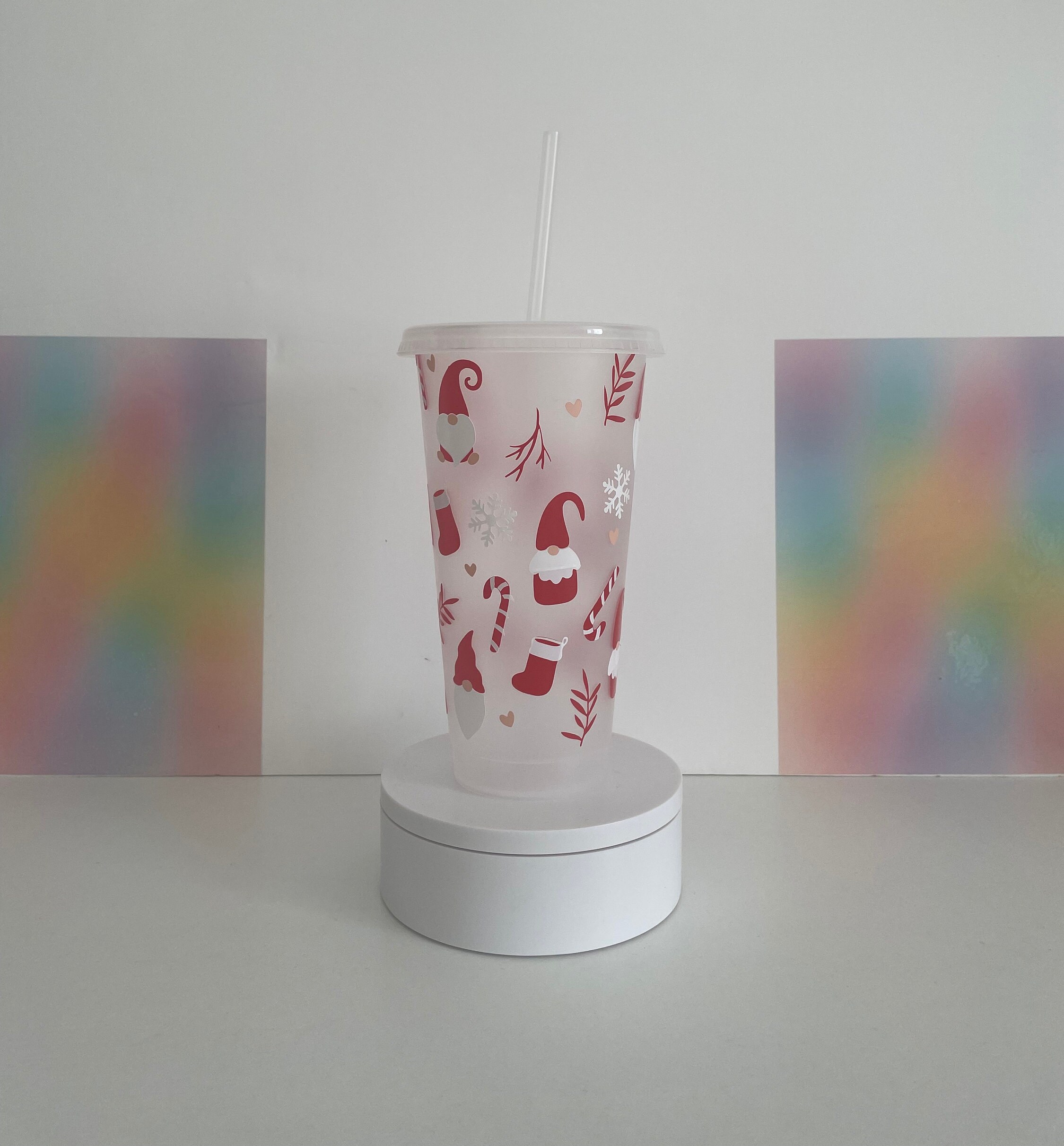 Acrylic Tumbler With Straw Bad to the Gnome Double Wall 16 Oz Hot or Cold  Scandinavian Biker Gnome Design Phrase Saying Quote 
